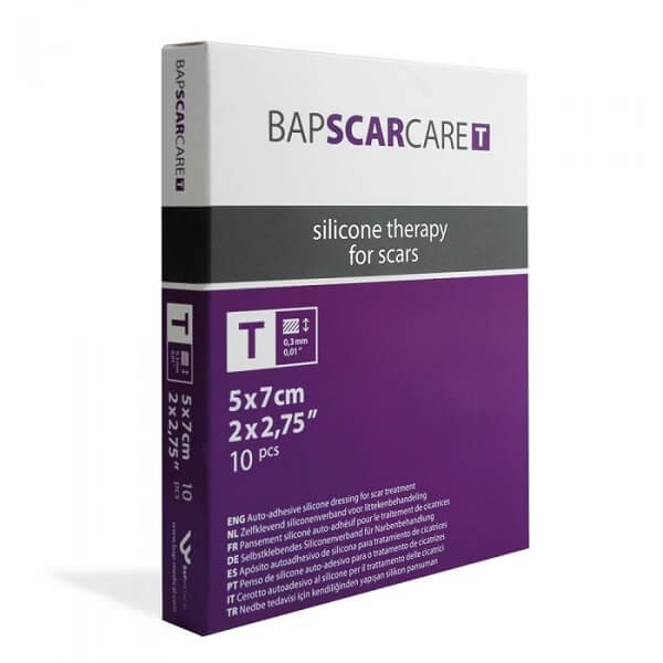 BAPSCARCARE T Silicone Sheet 5cm x 7cm (Pack of 10)