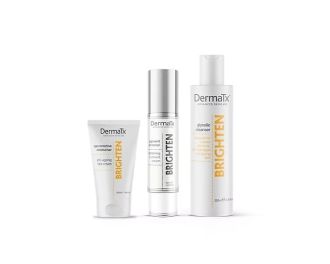 DermaTx Brighten Glycolic Cleanser + Pigment Corrector + Age Corrective Moisturiser