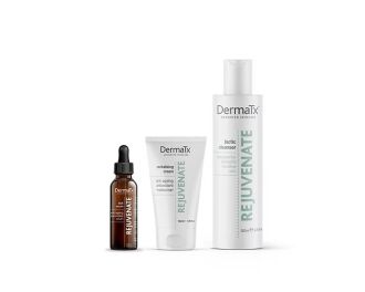 DermaTx Rejuvenate Lactic Cleanser + AOX Serum +  Antioxidant Moisturise