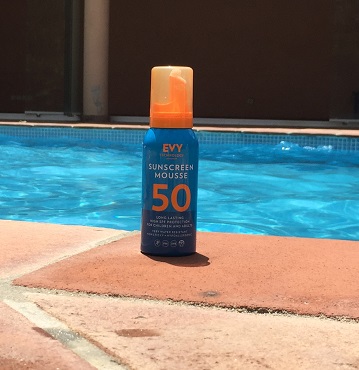 EVY Sunscreen Mousse SPF50 product review
