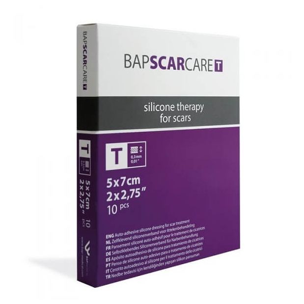 BAPSCARCARE T Silicone Sheet 5cm x 7cm (pack of 10) 