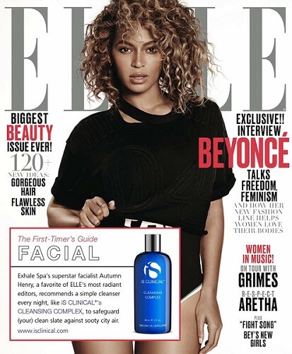 https://www.dermacaredirect.co.uk/isclinical-cleansing-complex-travel-size.html iS Clinical Cleansing Complex featured on cover of Elle Magazine