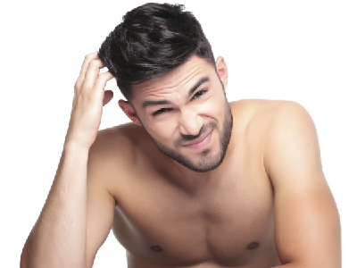 Man with itchy scalp Man with itchy scalp